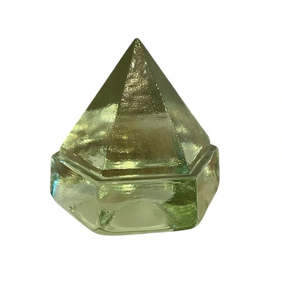Vintage Prism Ship Deck Light Green Glass Nautical Pyramid Boat Paperweight - Picture 1 of 5